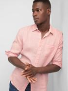 Gap Men Linen Pocket Shirt - Pink Standard