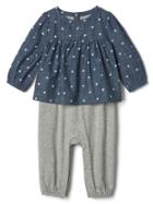 Gap 2 In 1 Chambray Layered One Piece - Gray