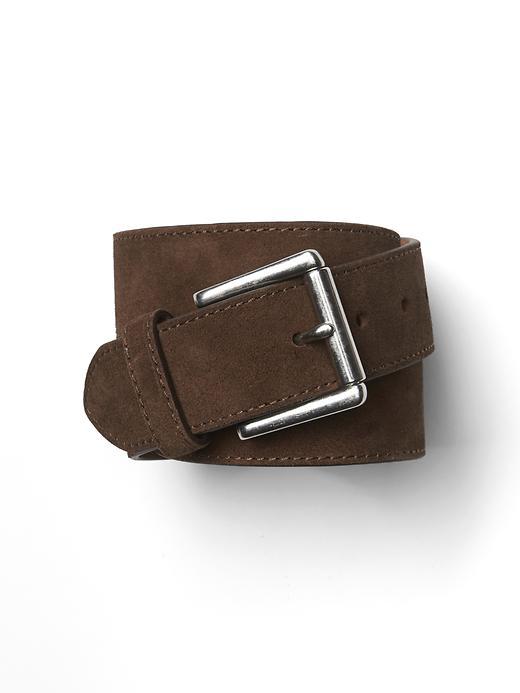 Gap Men Wide Suede Belt - Brown Suede