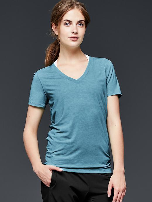 Gap Women Gapfit Breathe V Neck Tee - Sheer Teal
