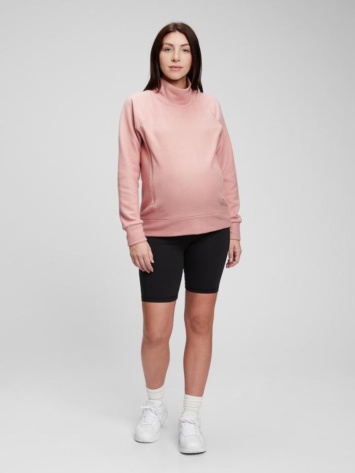 Maternity Mockneck Fleece Nursing Top