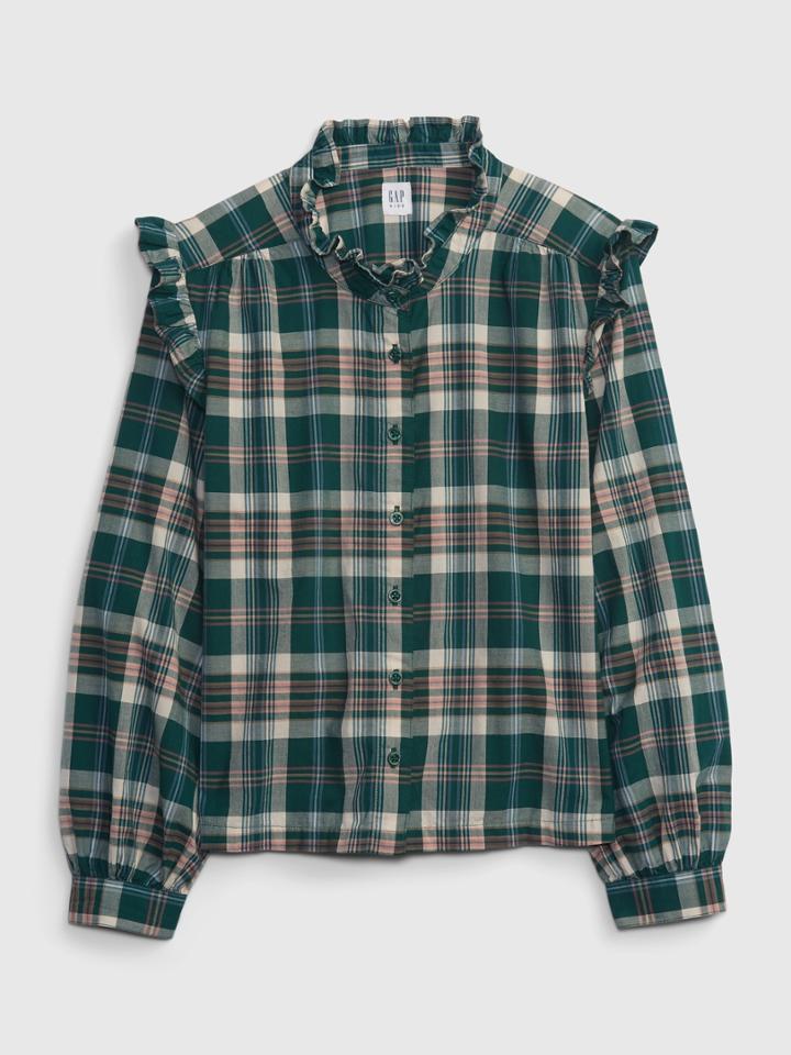 Kids Ruffle Sleeve Button-down Shirt