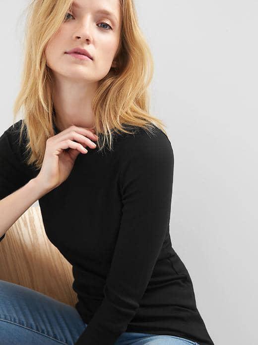 Gap Women Three Quarter Sleeve Tee - True Black