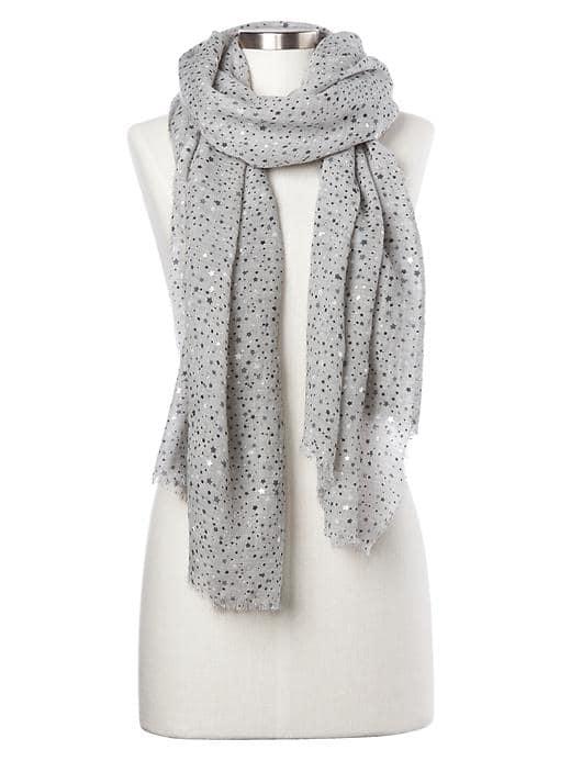 Gap Women Wool Ditsy Star Print Scarf - Grey