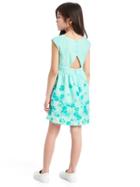 Gap Women Floral Border Open Back Dress - Floral Print
