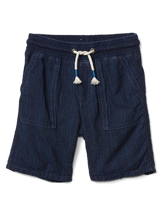 Gap Stripe Denim Pull On Shorts - Indigo Stripe