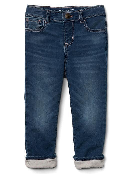 Gap 1969 Soft And Jersey Lined Girlfriend Jeans - Indigo Denim