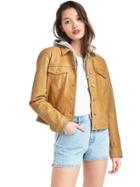 Gap Women The Archive Re Issue Leather Jacket - Mission Tan