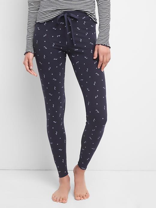 Gap Women Logo Ribbed Sleep Leggings - Dark Indigo