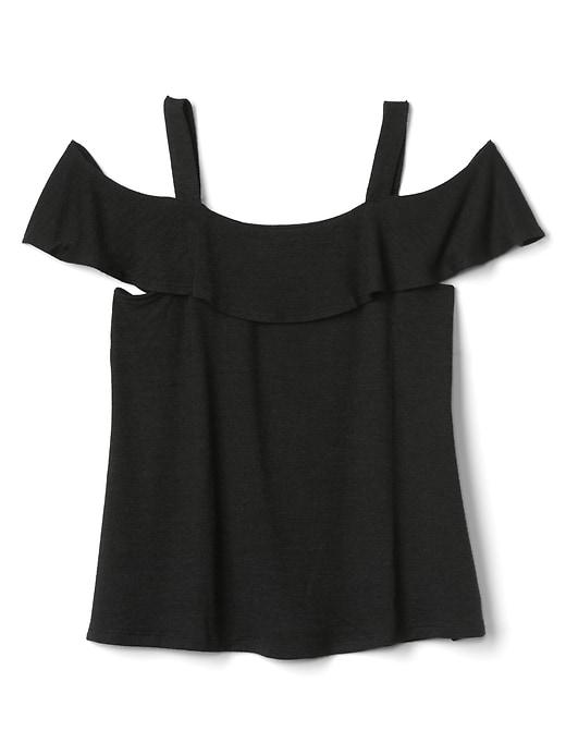 Gap Women Softspun Cold Shoulder Tee - True Black