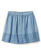 Gap Tencel Dip Dye Flippy Skirt - Denim