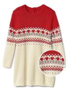 Gap Fair Isle Yoke Sweater Dress - Modern Red