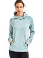 Gap Women Orbital Fleece Spacedye Pullover Hoodie - Aqua With Silver