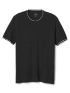 Gap Men Pique Short Sleeve Crewneck - True Black