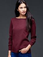Gap Boatneck Trim Pullover Sweater - Pinot Noir