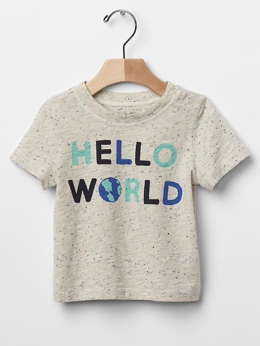 Gap Hello World Nep Tee - Oatmeal Heather