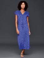 Gap Women Tie Waist Maxi Dress - Mosaic Blue