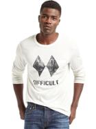 Gap Men Difficult Graphic Long Sleeve Pocket Tee - New Off White