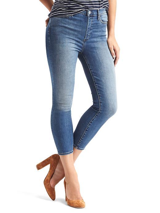 Gap Women Stretch 1969 True Skinny Super High Rise Crop Jeans - Medium Indigo