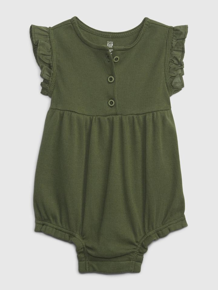 Baby Ribbed Flutter Shorty One-piece