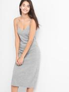 Gap Women Softspun Rib Knit Cami Dress - Heather Grey