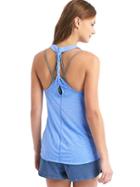 Gap Women Breathe Air Twist Back Tank - Moore Blue