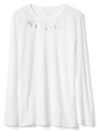 Gap Women Amour Studded Graphic Long Sleeve Tee - White