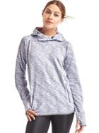 Gap Women Brushed Fleece Spacedye Pullover Hoodie - Light Grey
