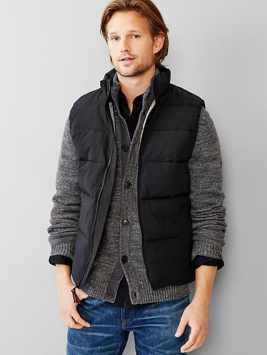 Gap Men Primaloft Quilted Vest - Deep True Navy