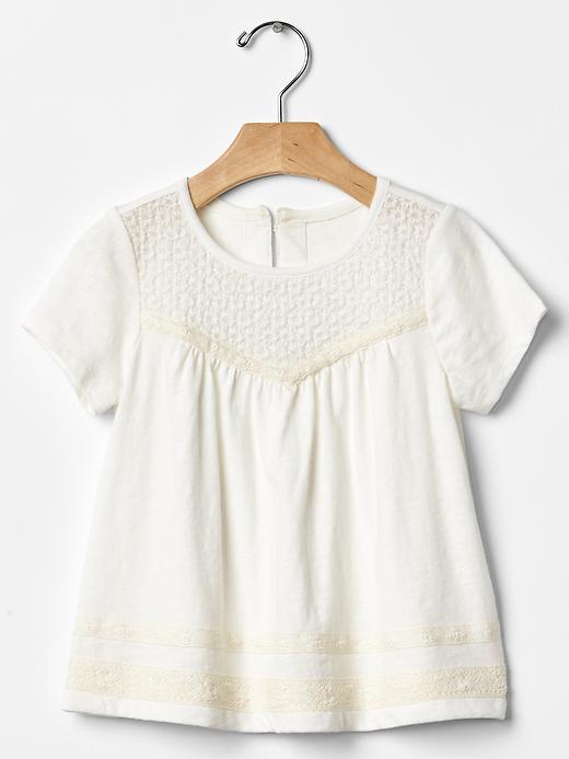 Gap Floral Neckline Top - Ivory Frost