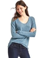 Gap Women Softspun Knit Tunic Top - Blue Stone