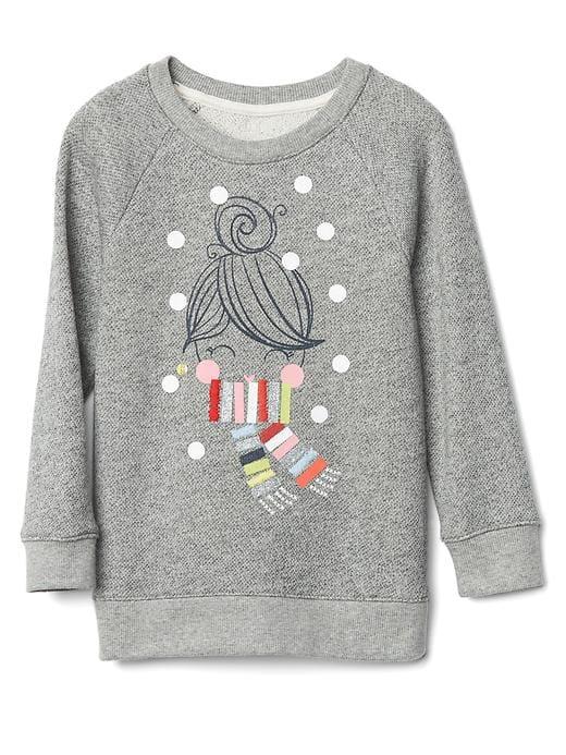 Gap Graphic Raglan Sweatshirt Tunic - Light Heather Gray