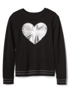 Gap Women Embellished Logo Crew Sweatshirt - True Black