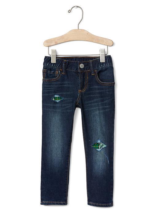 Gap 1969 Rip & Repair Slim Jeans - Dark Wash Indigo