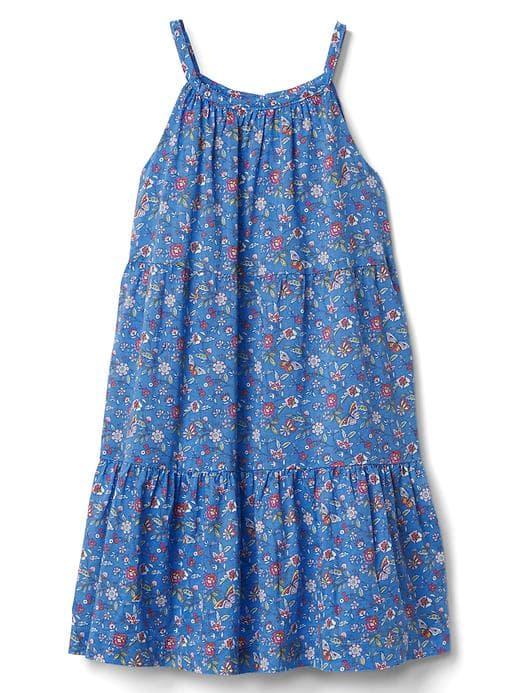 Gap Floral Spaghetti Strap Tier Dress - Blue Floral
