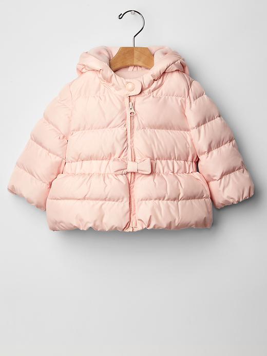 Gap Warmest Bow Peplum Puffer - Milkshake Pink