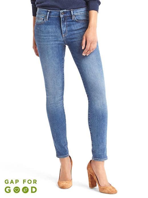 Gap Women Mid Rise True Skinny Jeans - Medium Indigo