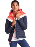 Gap Women Primaloft Chevron Zip Hooded Puffer Jacket - True Indigo