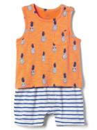 Gap Print Double Layer Tank One Piece - Orange