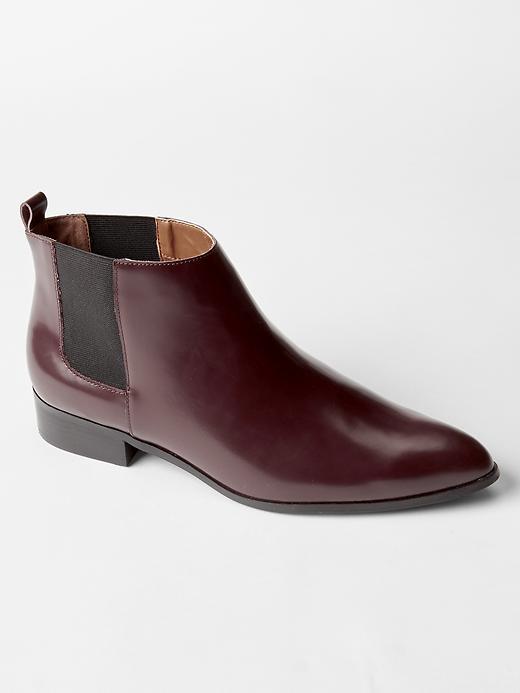 Gap Women Leather Chelsea Booties - Plum Wine