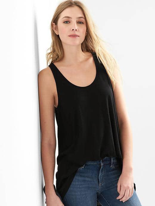 Gap Women Slouchy Scoop Neck Tank - True Black