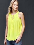 Gap Women Shirred Curved Tank - Limon