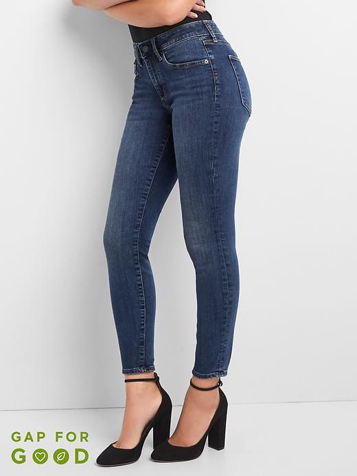Gap Mid Rise Curvy True Skinny Jeans - Dark Indigo