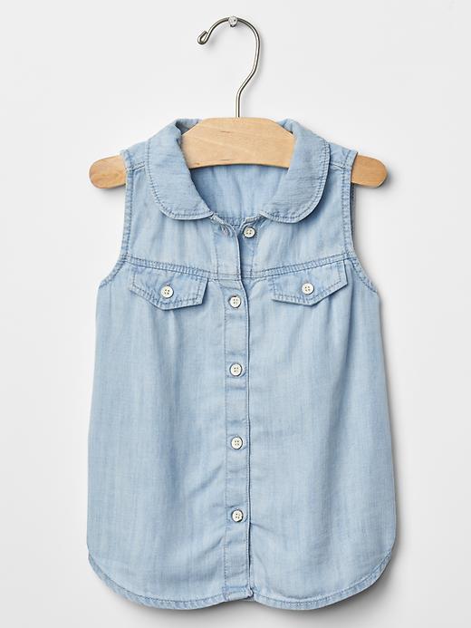 Gap 1969 Sleeveless Chambray Shirt - Denim