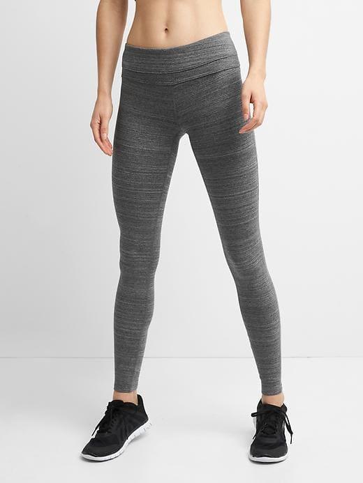 Gap Women Gfast Cotton Performance Leggings - Space Dye Grey Marl