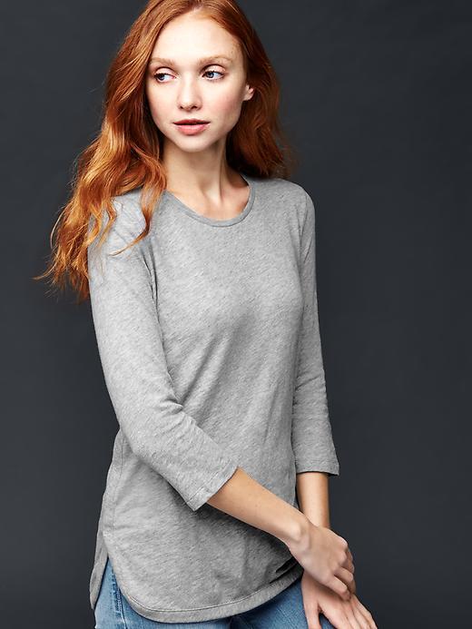 Gap Three Quarter Sleeve Nursing Tee - Heather Grey