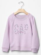 Gap Floral Logo Quilted Sweatshirt - Gauzy Lilac