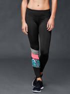Gap Women Gfast Asymmetrical Print Leggings - Pink Combo