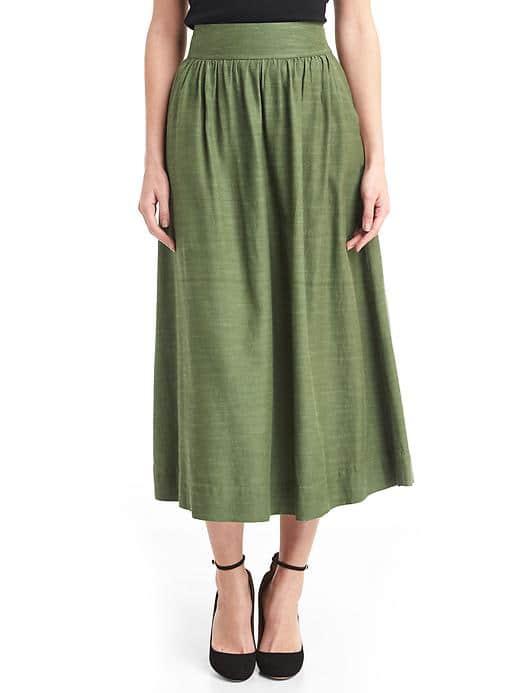 Gap Women A Line Midi Skirt - Monterey Cypress