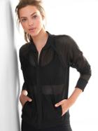 Gap Women Mesh Bomber Jacket - Black
